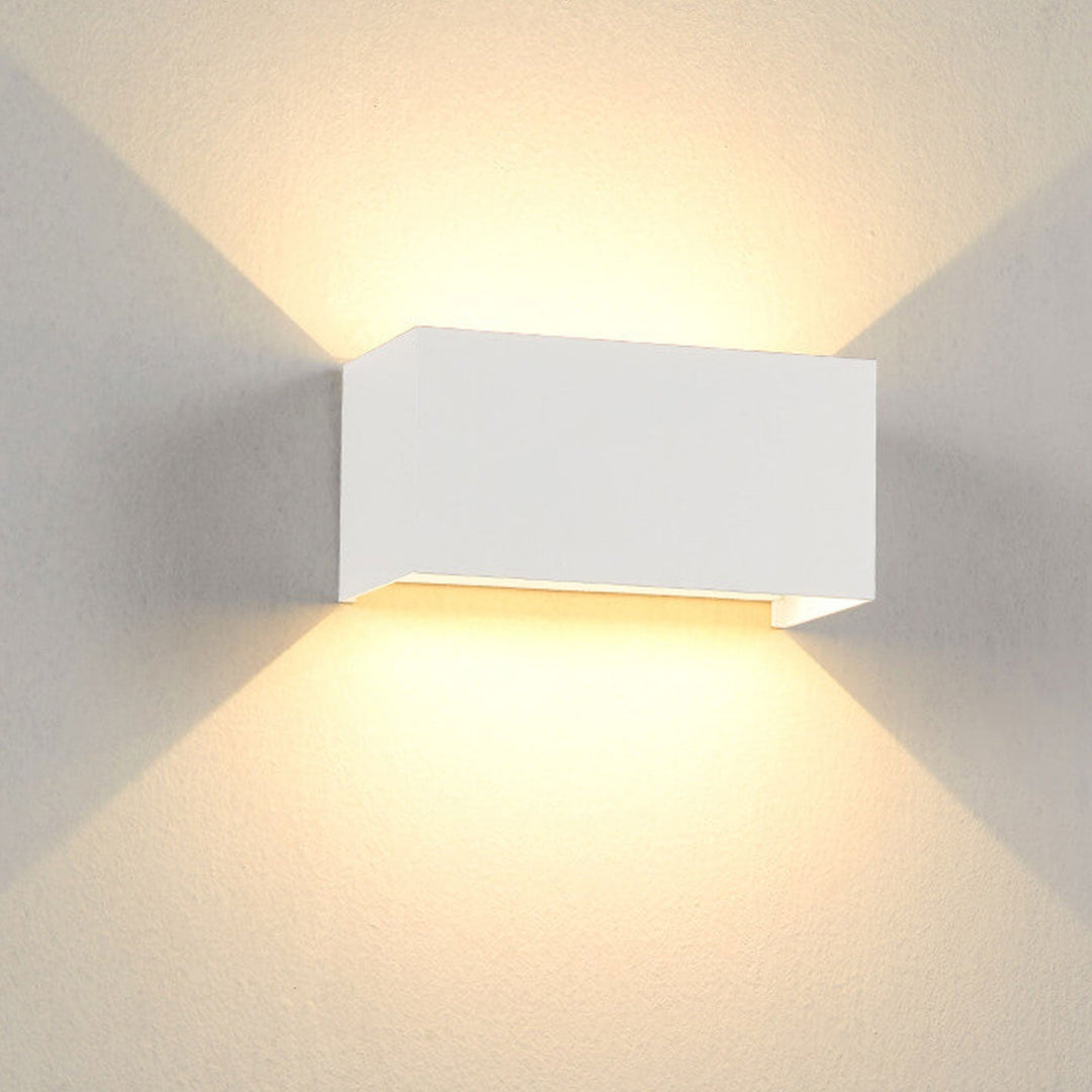 Modern Outdoor Waterproof Rectangular LED Up and Down Illuminated Outdoor Wall Sconce Lamp | Stornfield