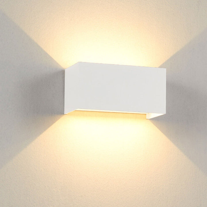 Modern Outdoor Waterproof Rectangular LED Up and Down Illuminated Outdoor Wall Sconce Lamp | Stornfield