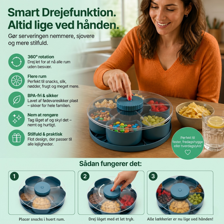 ServeSpin rotating tray with compartments | Stornfield