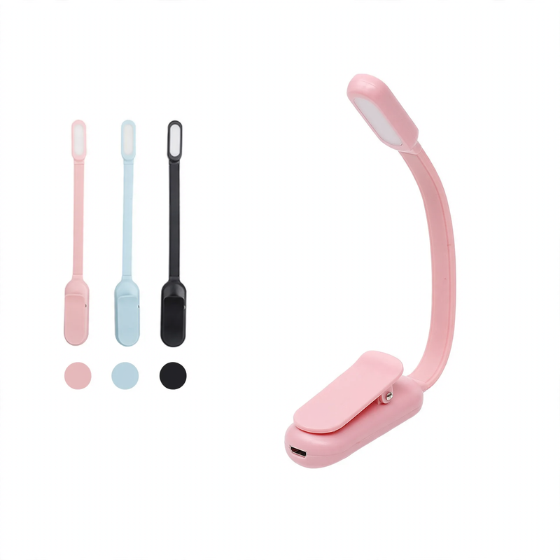 Mini clamp lamp with battery for desk and study