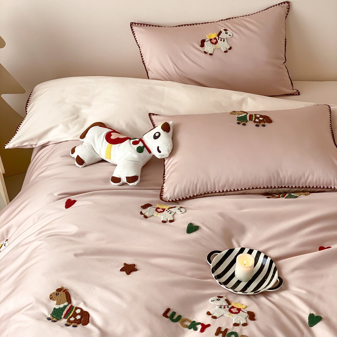Cotton bedding set, 4-piece, 100 long staple