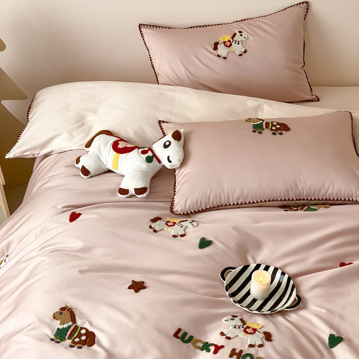 Cotton bedding set, 4-piece, 100 long staple