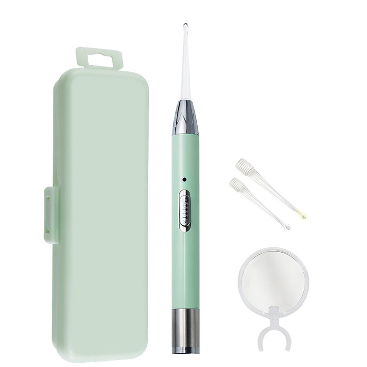 Illuminated ear cleaning set with tweezers
