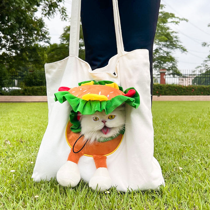 Pet shoulder bag with cartoon motif