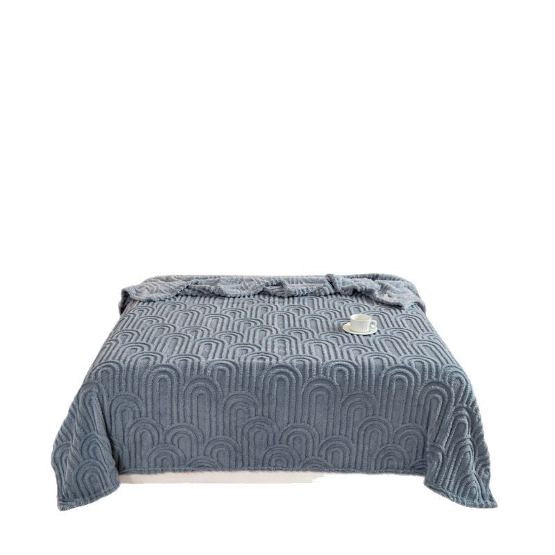 Padded living room blanket with jacquard pattern