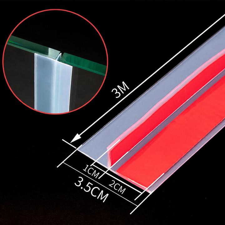 T-profile door bottom seal for glass and wooden doors
