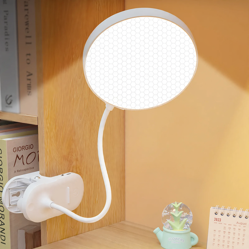 LED clamp lamp for desk and bed, eye-friendly