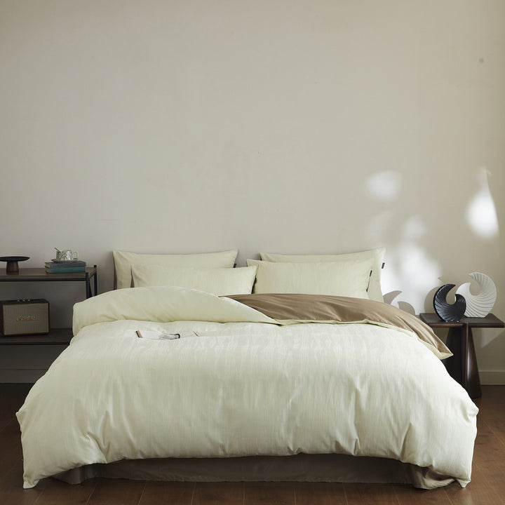 Bedding set made of washed long-staple cotton, jacquard