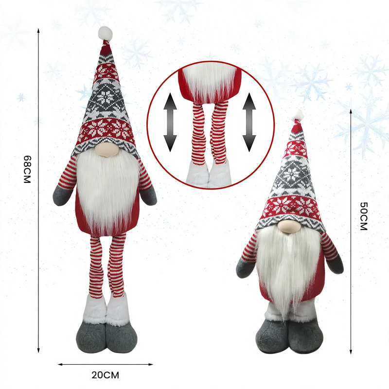 Telescopic gnome figure, height adjustable