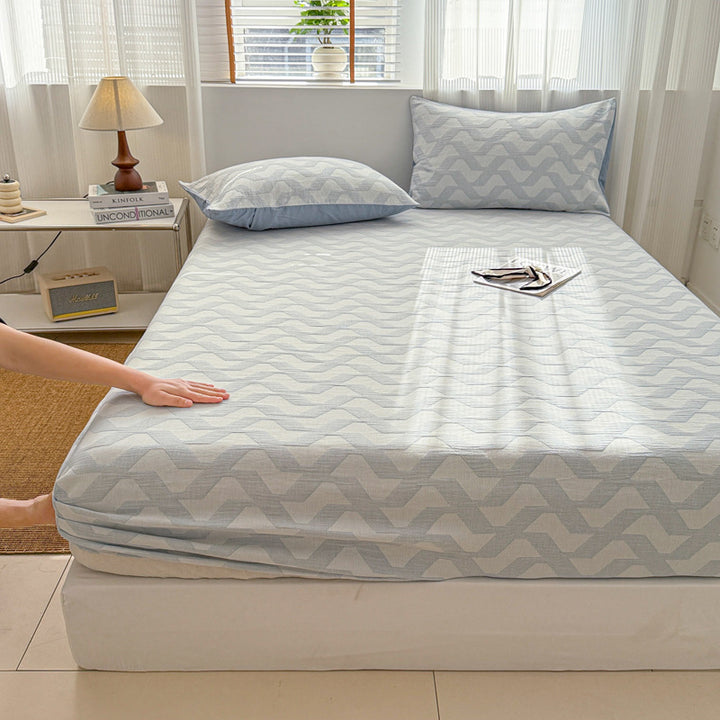 Cotton fitted sheet, 3-ply, protective cover