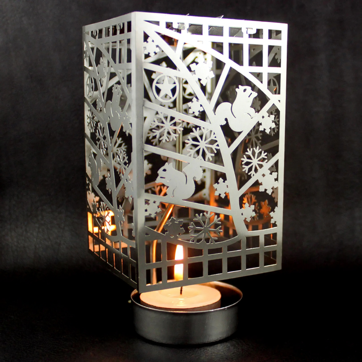 Rotating metal candle holder, copper, round