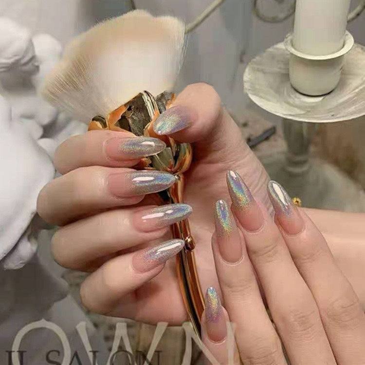 Glitter nail art with holographic effects Stornfield