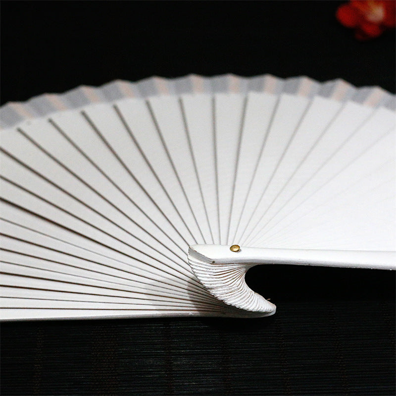 Ladies decorative hand fan with intricate flower painting Stornfield