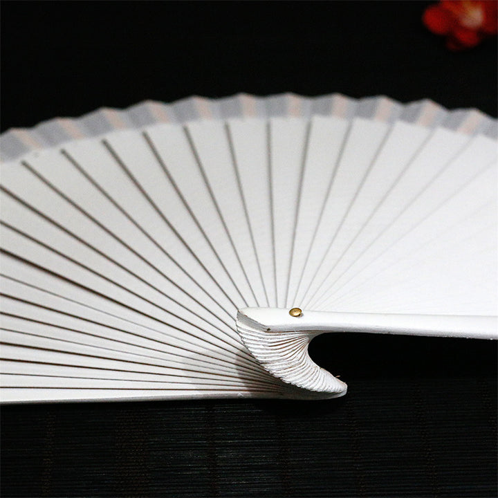 Ladies decorative hand fan with intricate flower painting Stornfield