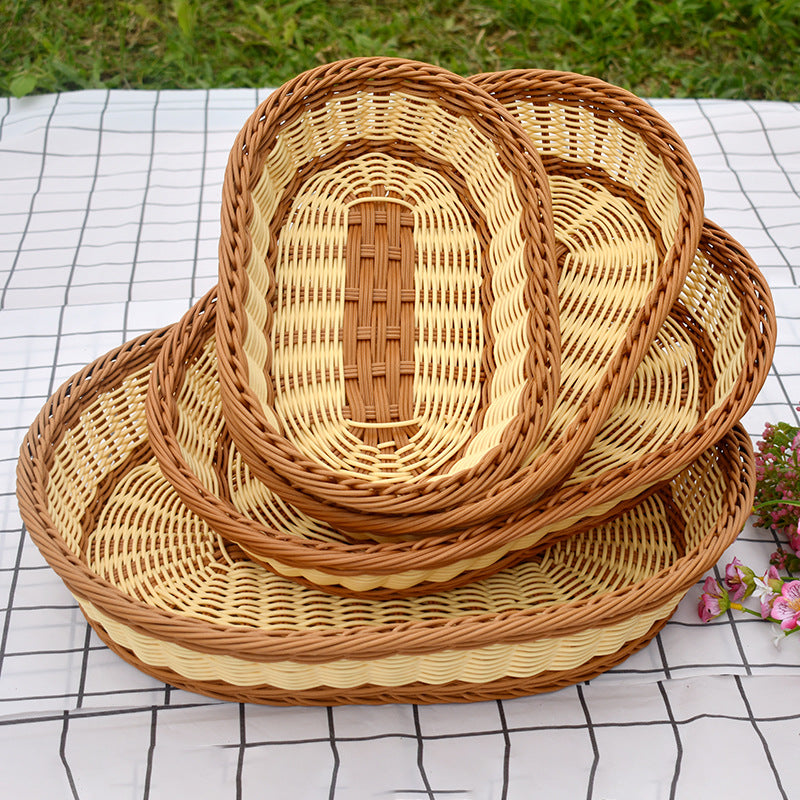 Handmade Oval Wicker Storage Baskets Set Stornfield