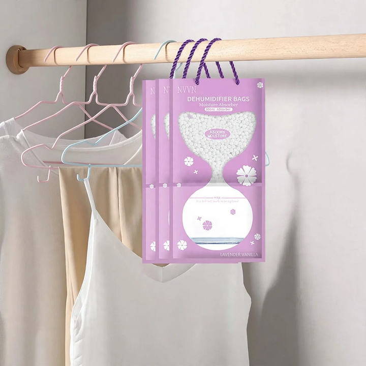 Dehumidification bag for wardrobes and living spaces