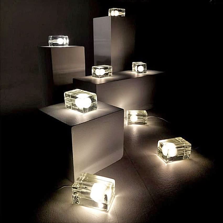 Stornfield | Glass Block Table Lamp with G9 Socket