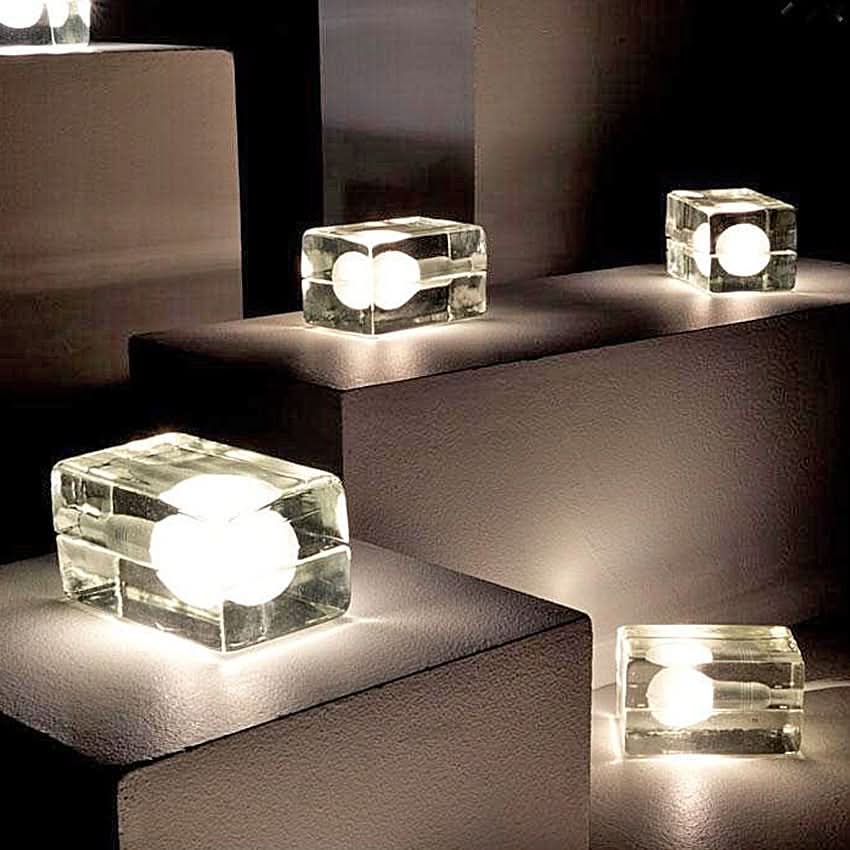 Stornfield | Glass Block Table Lamp with G9 Socket