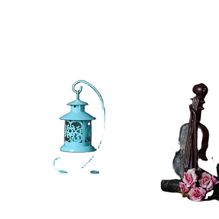 Decorative Filigree Hanging Tealight Lantern with Curved Metal Stand Set Stornfield