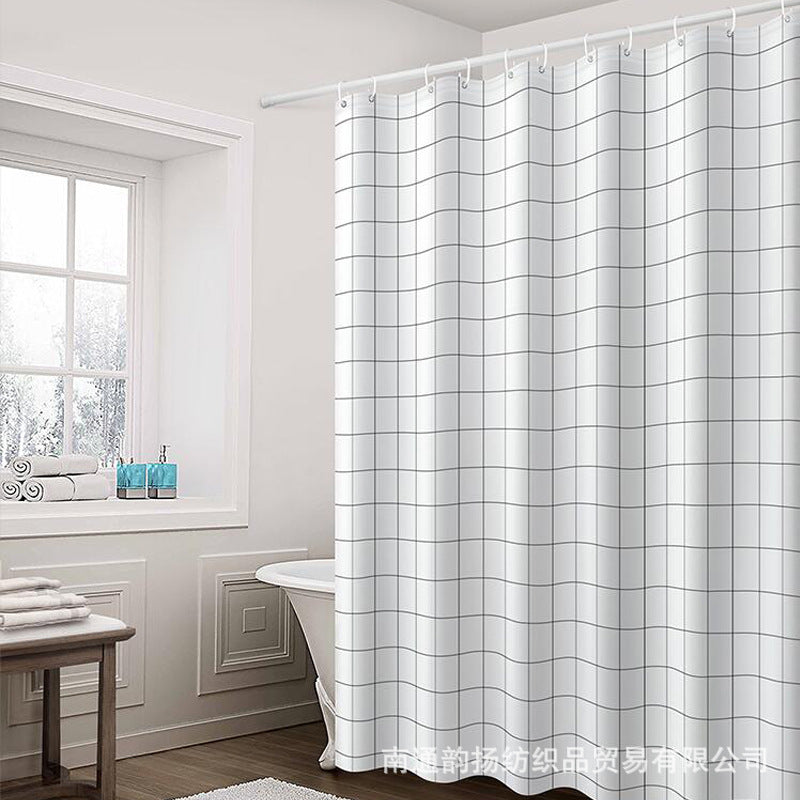 Modern Minimalist Grid Shower Curtain Stornfield