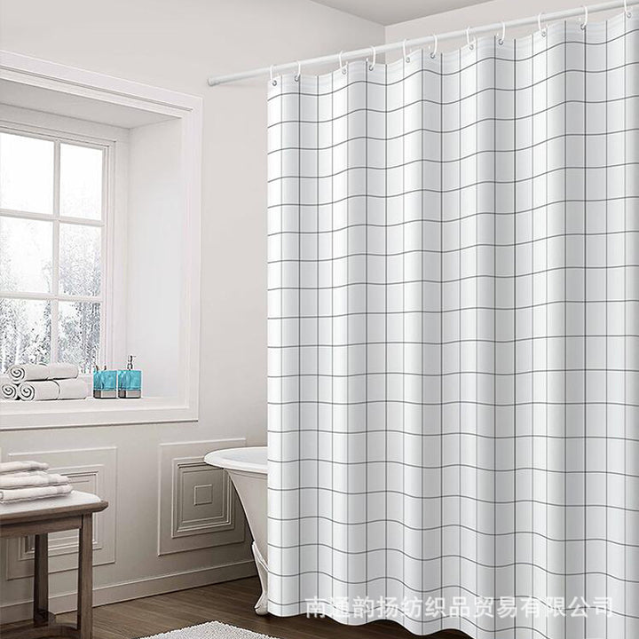 Modern Minimalist Grid Shower Curtain Stornfield