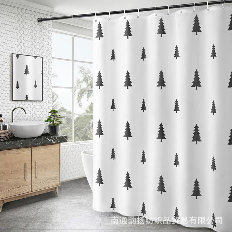 Modern Minimalist Grid Shower Curtain Stornfield