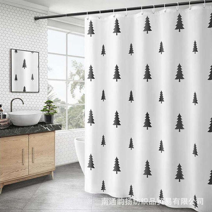 Modern Minimalist Grid Shower Curtain Stornfield