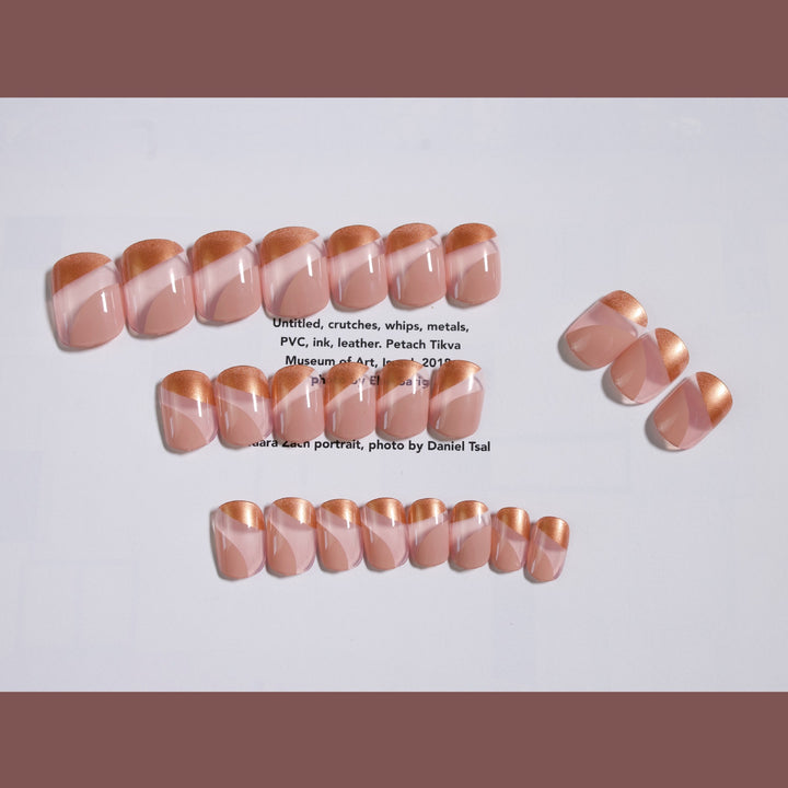Artificial nails with elegant design and metallic finish Stornfield