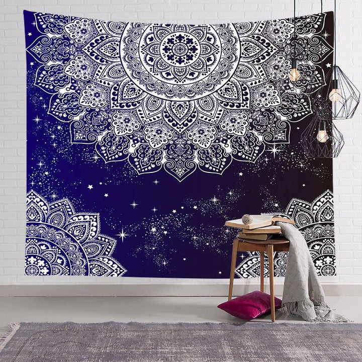 Mystical Celestial Wall Tapestry with Esoteric Hand and All-Seeing Eye Print