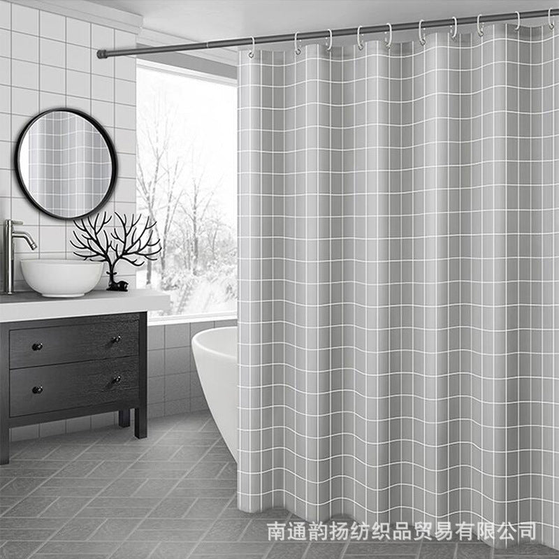 Modern Minimalist Grid Shower Curtain Stornfield