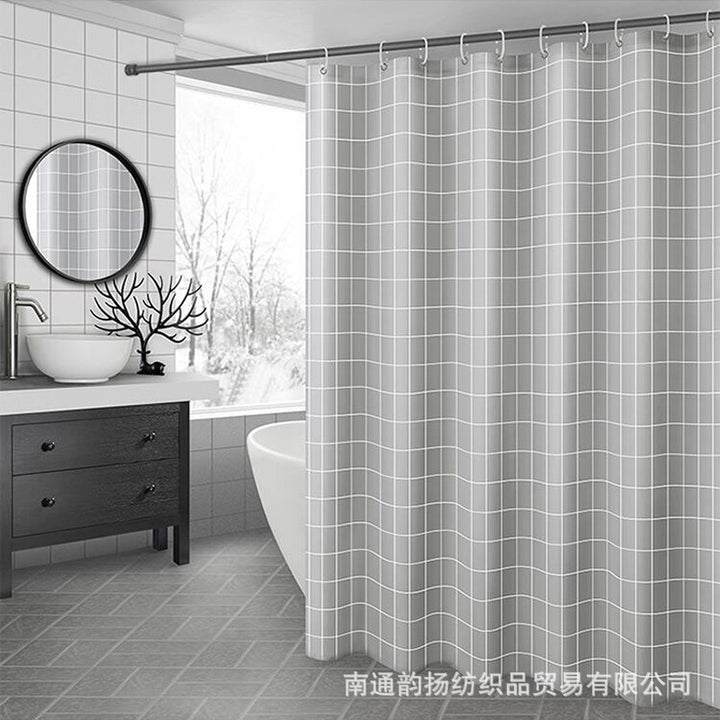 Modern Minimalist Grid Shower Curtain Stornfield