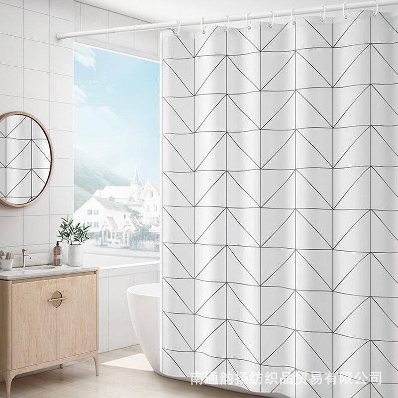 Modern Minimalist Grid Shower Curtain Stornfield
