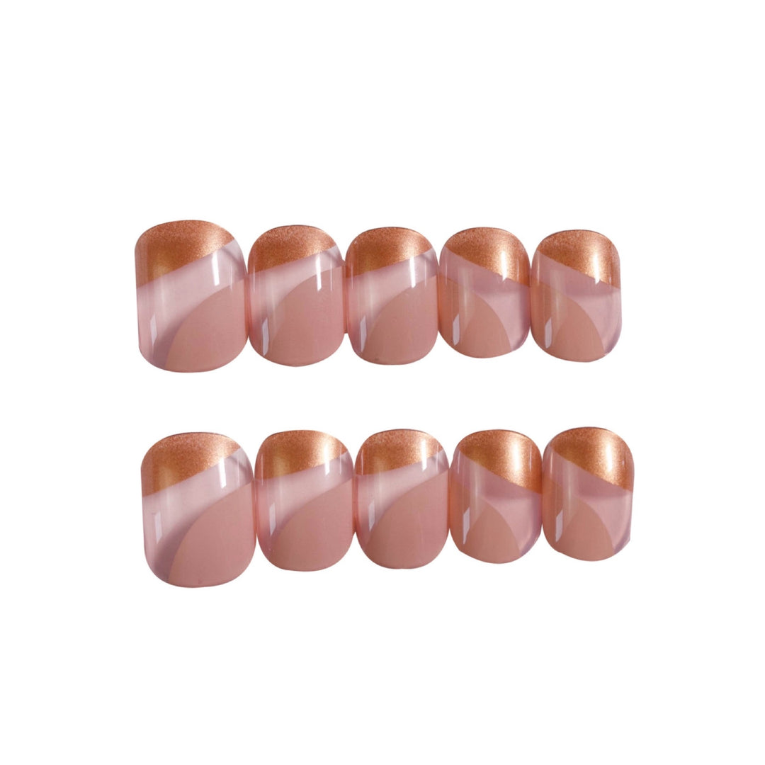 Artificial nails with elegant design and metallic finish Stornfield