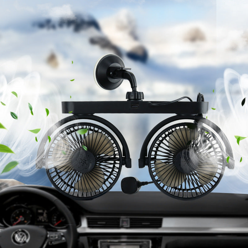 Dual-Head Suction Cup Car Cooling Fan Stornfield