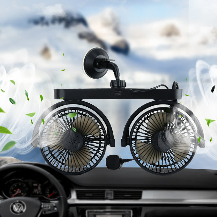Dual-Head Suction Cup Car Cooling Fan Stornfield