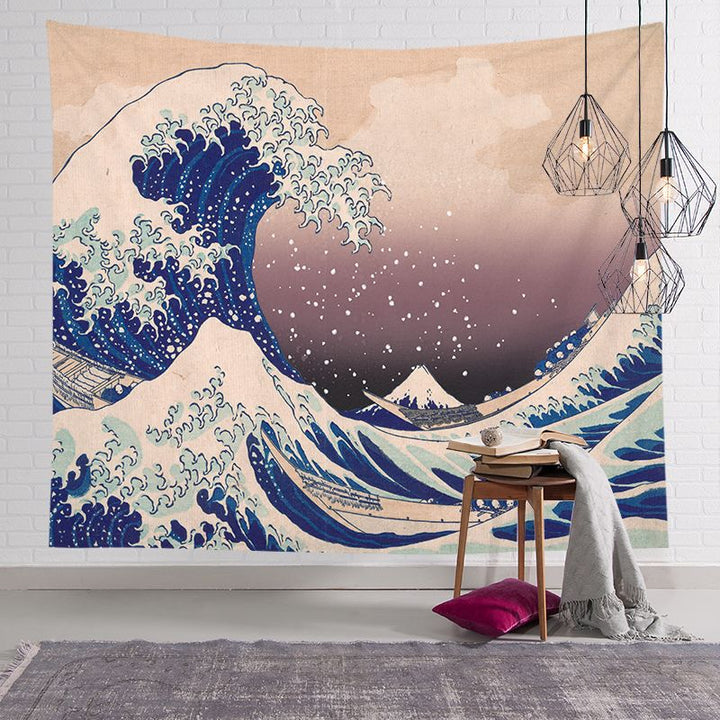Mystical Celestial Wall Tapestry with Esoteric Hand and All-Seeing Eye Print