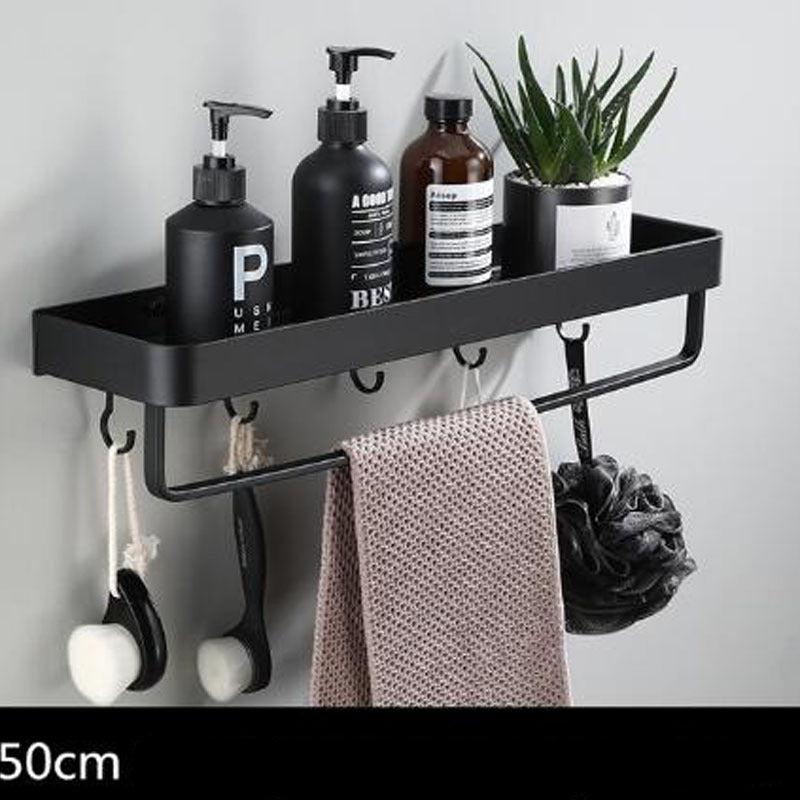 Stornfield | Black Space Aluminum Wall-Mounted Bathroom Shelf