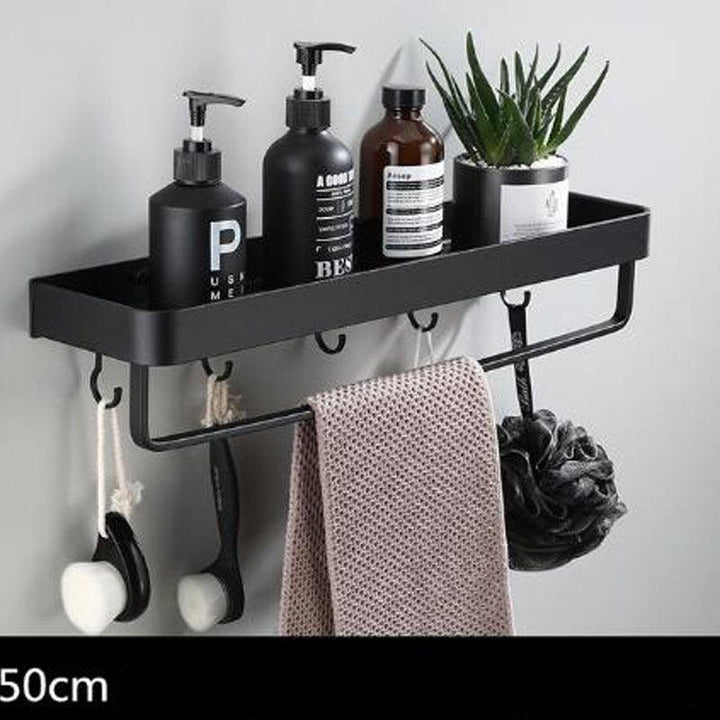 Stornfield | Black Space Aluminum Wall-Mounted Bathroom Shelf