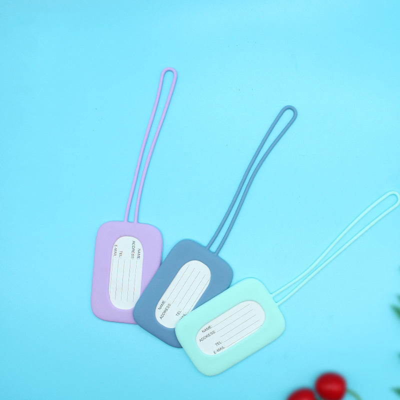 silicone luggage tag with ID window and elastic strap Stornfield