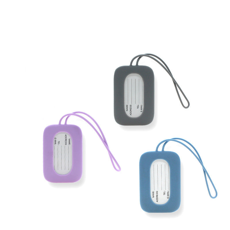 silicone luggage tag with ID window and elastic strap Stornfield