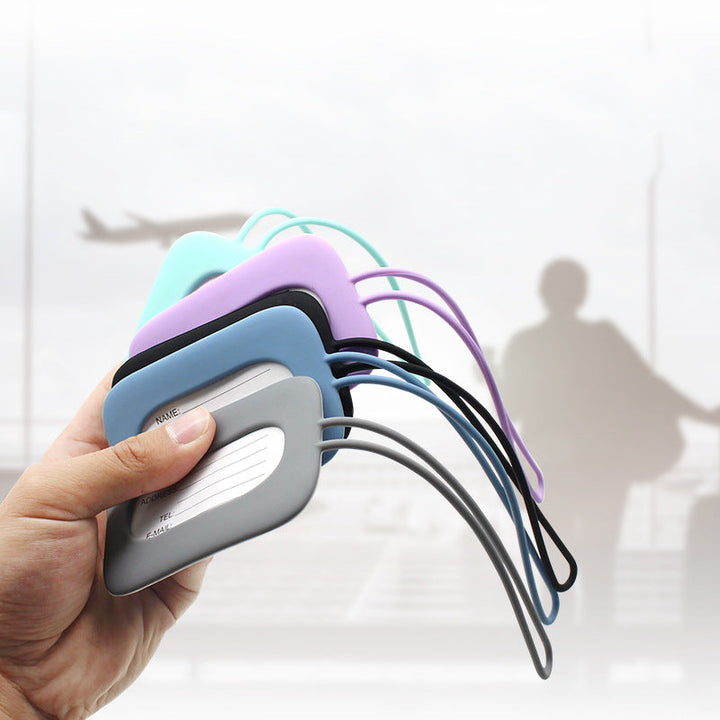 silicone luggage tag with ID window and elastic strap Stornfield