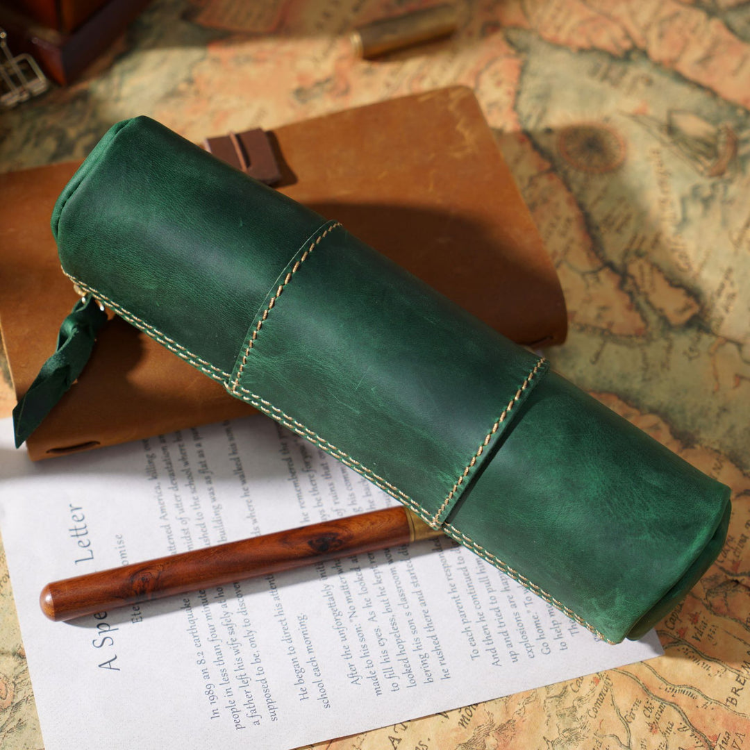 Leather Pencil Case Roll