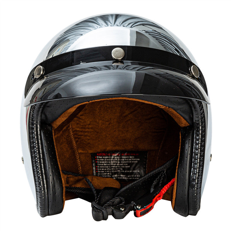 Retro Chrome Motorcycle Helmet Stornfield