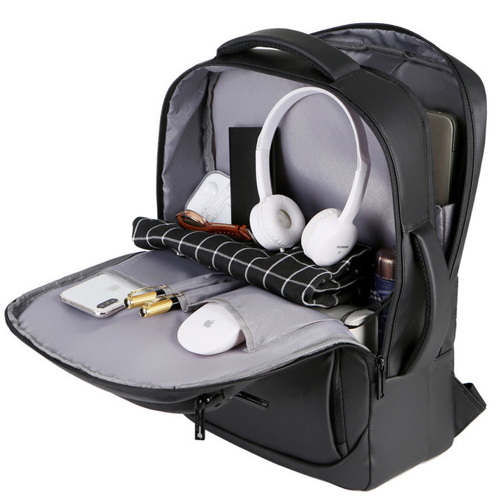 Laptop backpack with slim, waterproof design and multiple interior compartments Stornfield