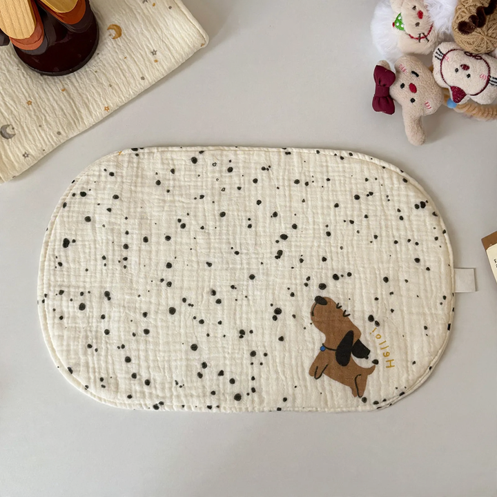 Cotton muslin pillow for babies, 8-layer, rectangular