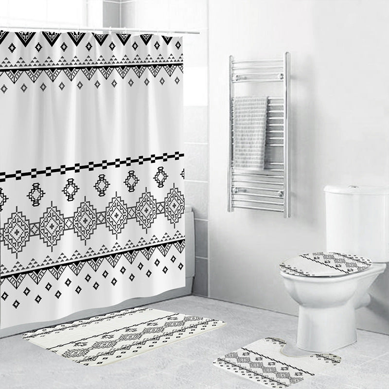 Geometric Patterned Shower Curtain Set Stornfield