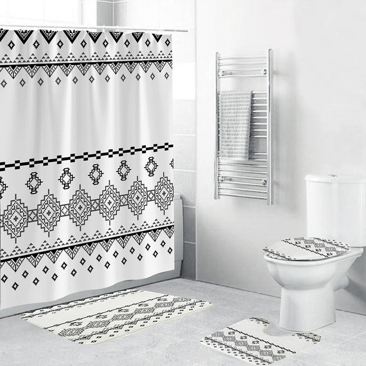 Geometric Patterned Shower Curtain Set Stornfield