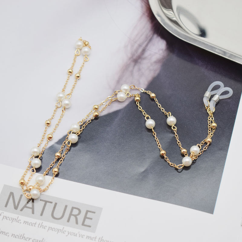 Delicate Pearl-Linked Eyewear Chain Stornfield