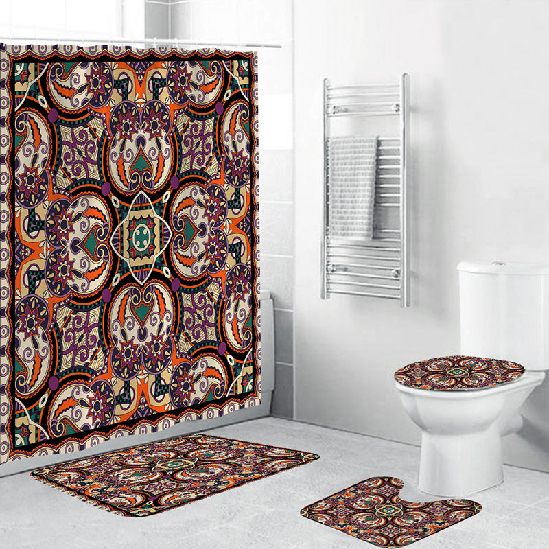 Geometric Patterned Shower Curtain Set Stornfield