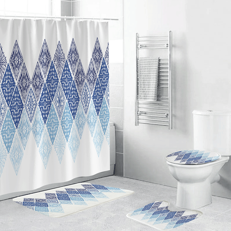 Geometric Patterned Shower Curtain Set Stornfield